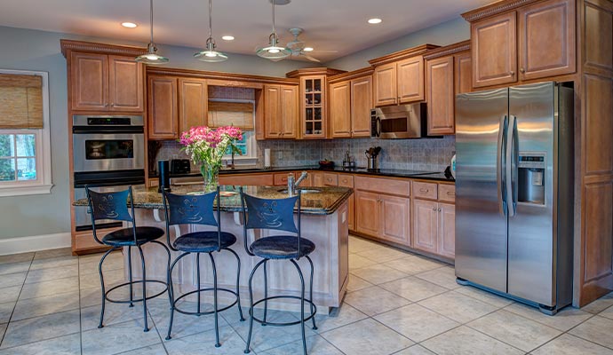 A beautiful clean kitchen room