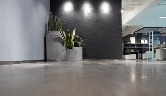 Clean concrete floor