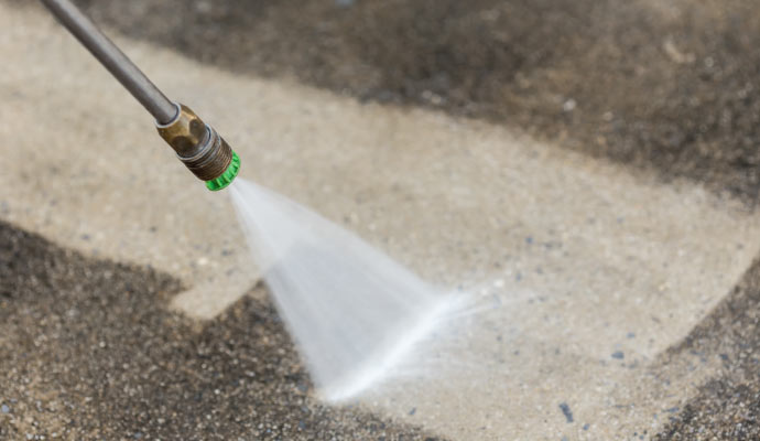 Concrete surface pressure washing