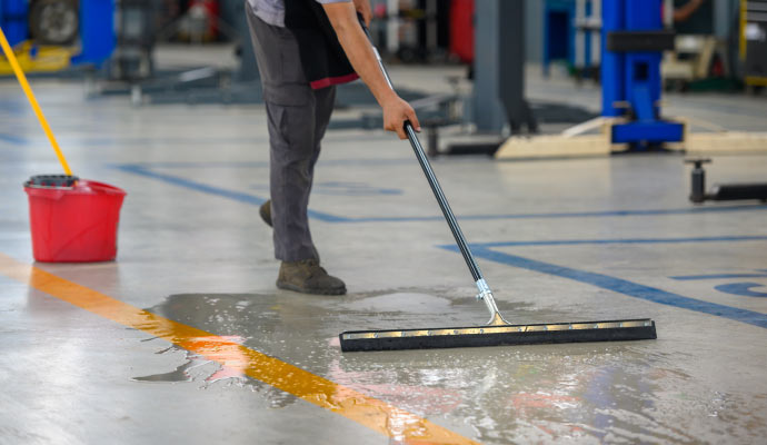 Concrete floor cleaning
