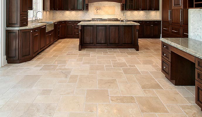 Natural stone tile floor
