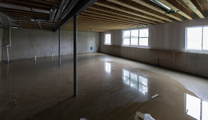 Flood damaged house